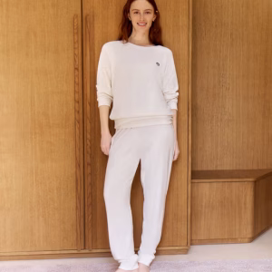 Effen damespyjama van katoenen badstof