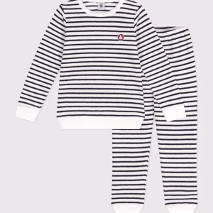 Kinderpyjama van katoenen badstof met strepen