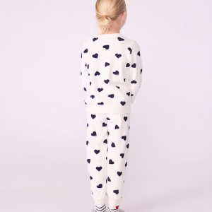 Kinderpyjama van katoenen badstof met hartjesprint