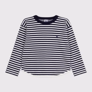 Gestreepte katoenen T-shirt met lange mouwen voor kinderen
